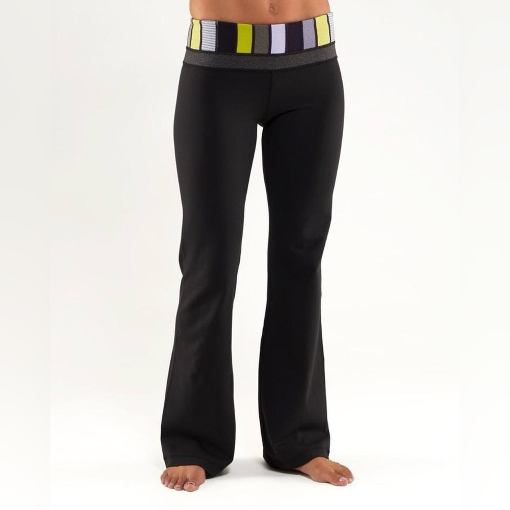 Black Y2K Lululemon Foldover Yoga Pants